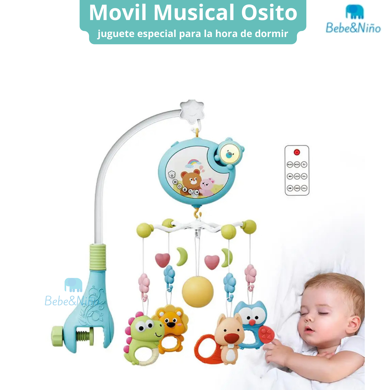 MOVIL OSITO PROYECTOR + CONTROL REMOTO