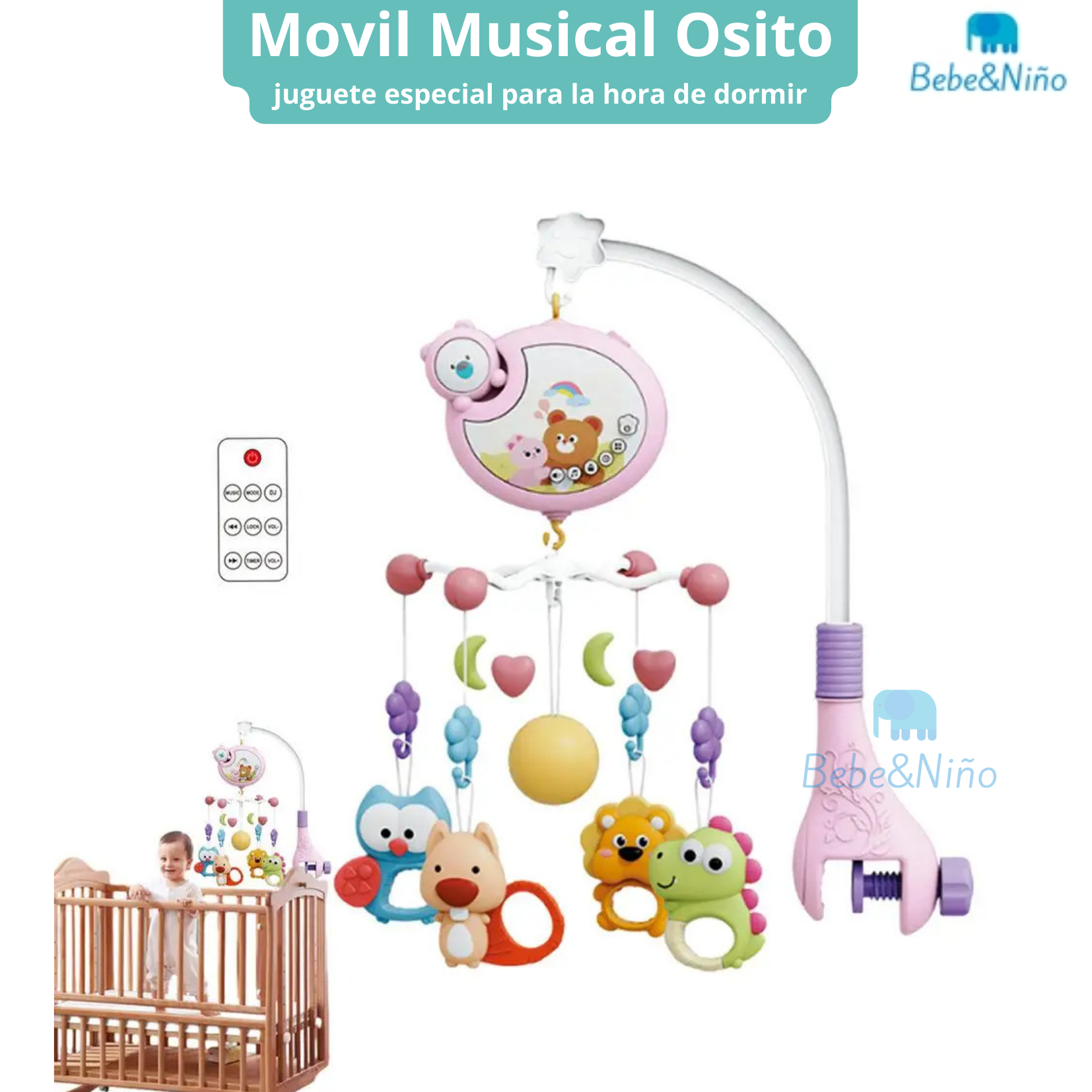 MOVIL OSITO PROYECTOR + CONTROL REMOTO